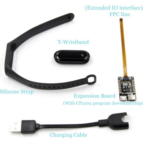 TTGO T-Wristband DIY Programmable Smart Bracelet ESP32-PICO-D4 Main Chip Tensilica LX6 dual-core processor Bracelet Strap