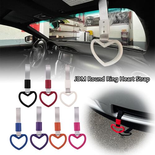 Universal Car Accessories Round Ring Heart JDM Tsurikawa Handle Hand Strap Drift Charm tow hook Strap