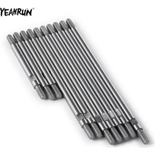 YEAHRUN 10Pcs 313mm Wheelbase Pull Rods Stainless Steel Link Rod Set For 1/10 Traxxas TRX-4 TRX4 RC Crawler Car Parts