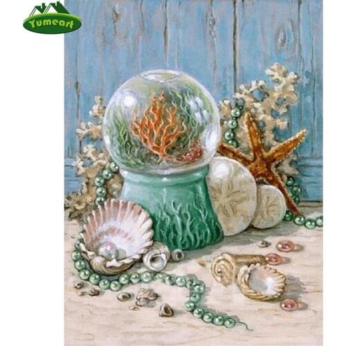 Yumeart 5D Diamond Mosaic Home Decor Needlework Diamond Embroidery Diy Diamond Painting Cross Stitch Kit Shell Globe Wall Decor