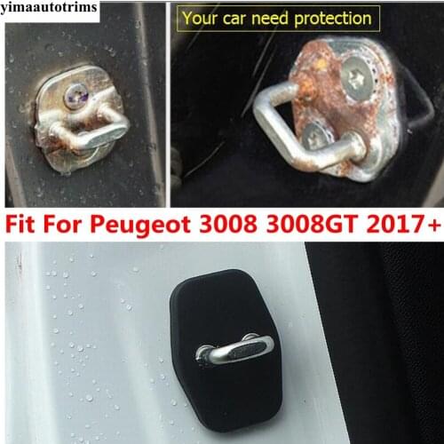 Yimaautotrims Auto Accessory Inner Door Lock Protective Cover Buckle Fit For Peugeot 3008 3008GT 2017 2018 2019 2020 2021