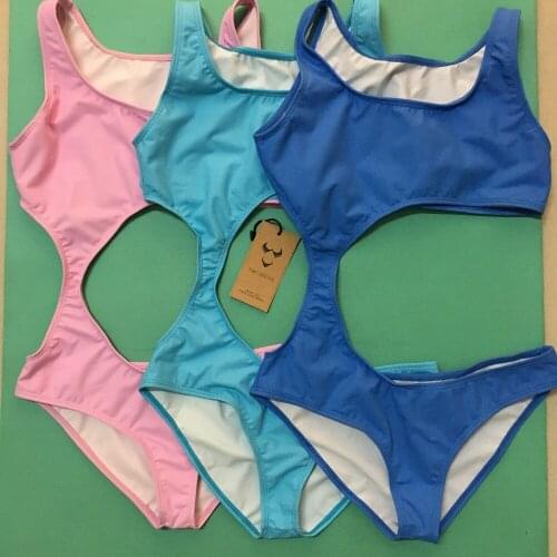 WackDaria one piece PU women swimsuit pink/blue/green with soft bra-pad купальник swimsuit women summer swimwear swimsuit