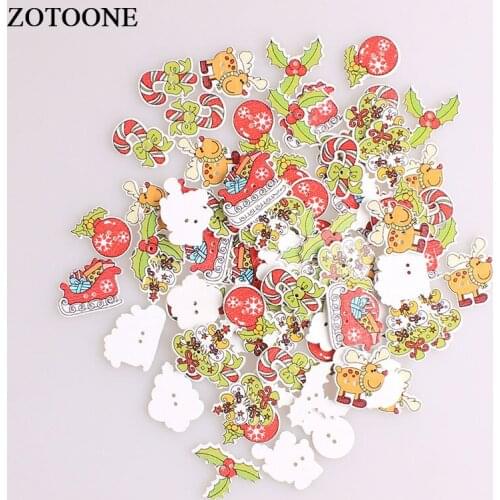 ZOTOONE Mix Christmas Elk Tree Wodden Buttons For Clothing DIY Scrapbooking Needlework Craft Sewing Wood Buttons Accessories A