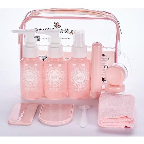 10 pc/Set Travel Mini Makeup Cosmetic Face Cream Bottles Plastic Transparent Empty Make Up Container Travel Accessories