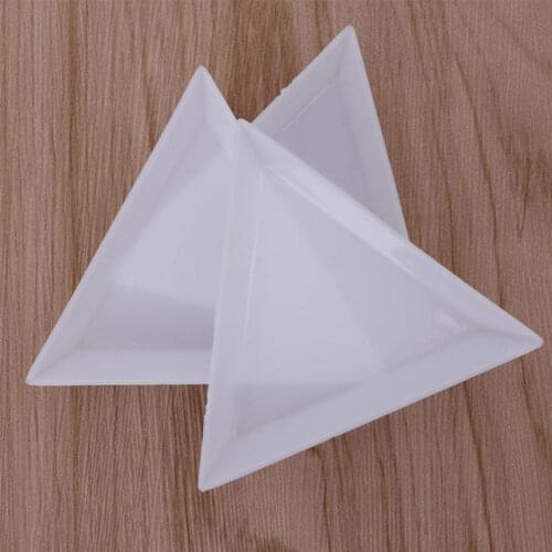 2/5pcs Nail Art Decoration Dotting Plastic Crystal Plastic Triangular Tray Rhinestone Diamond Stotrage Plate Manicure tools