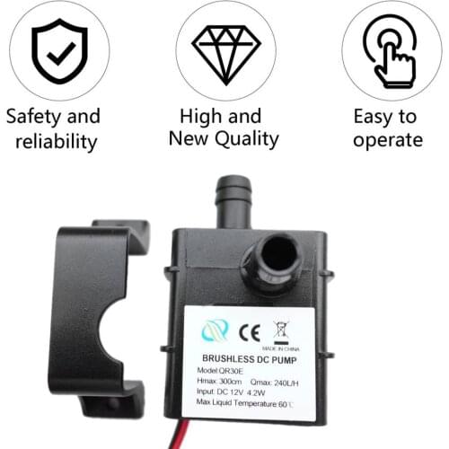 2021 New Ultra-quiet DC 12V 4.2W 240L/H Flow Rate Waterproof Brushless Pump Mini Submersible Water Pump QR30E