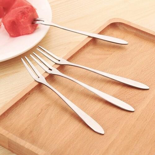 5 Pcs/Set Stainless Steel Fruit Fork Dessert Cake Fork Salad Tableware Cutlery Hotel Restaurant Party Supplies Tableware