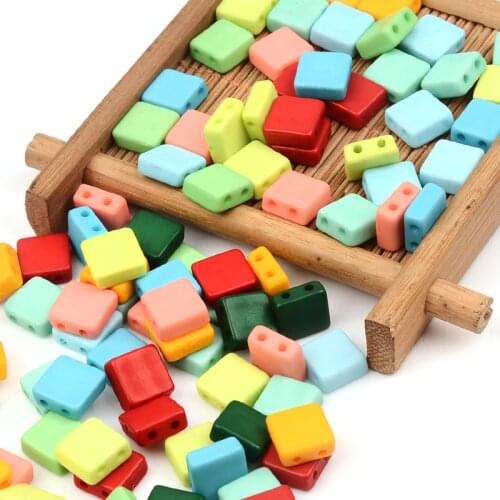 50pcs 8x9m Solid Color Rectangle Acrylic Beads Square Loose Spacer Beads For Jewelry Making Diy Bracelet Necklace Assceeories