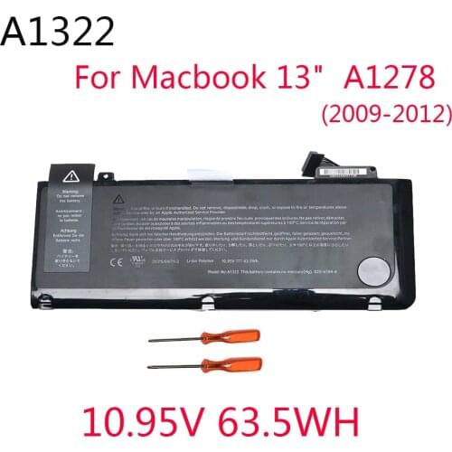 New A1322 Battery For Apple Macbook Pro 13" A1278 Mid 2009 2010 2011 2012 Year 63.5Wh 10.95V