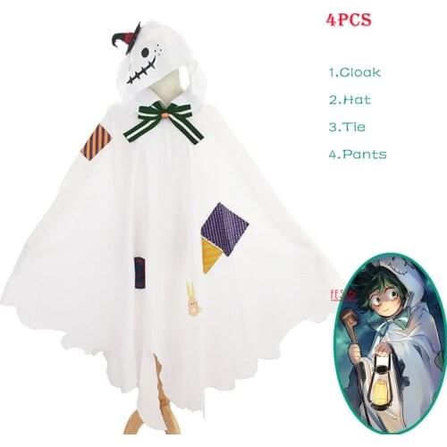Anime My Hero Academia Cosplay Costume Todoroki Shouto Midoriya Izuku Cloak Hat Halloween Party Hooded Cloak for Kids Adults