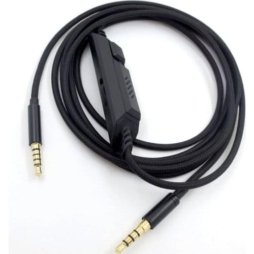 2m 3.5mm to 3.5mm Audio Cable for Logitech G233 G433 G PRO X Gaming Headphone Replacement Cable Inline Mute Control