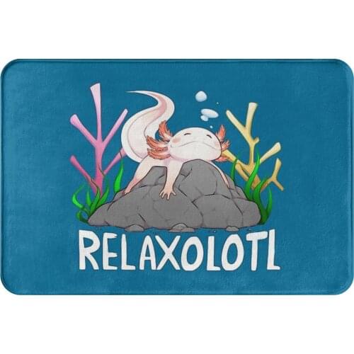 Axolotl Lover Walking Fish Anti-Slip Doormat Kitchen Mat Relaxolotl Relaxing Floor Carpet Welcome Rug Bedroom Decorative