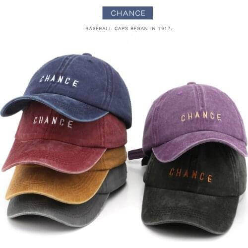 SLECKTON Cotton Baseball Cap for Men and Women CHANCE Embroidered Hats Casual Retro Snapback Hat Summer Sun Caps Unisex Gorras