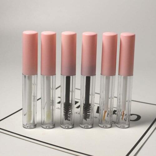 Lip Gloss Mascara Eyelash Packing Containers Eyeliner tube wiht Pink cap Customized Logo