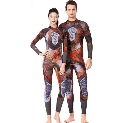 One Piece Men Women Wetsuit Long Sleeve 3MM Neoprene Full Body Diving Suit with Camouflage Pattern Spearfishing Diving Wet Suits