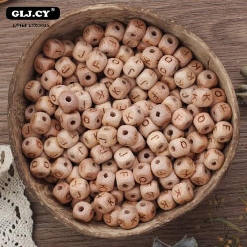 100pcs Beech English Alphabet Wooden Beads Holder Must-have Accessories Custom Name DIY Baby Pacifier Chain Safety and Security