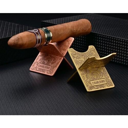CIGARLOONG Cigar Stand Bracket Stainless Steel Foldable Carved Cigar Travel Holder Smoking Accessories