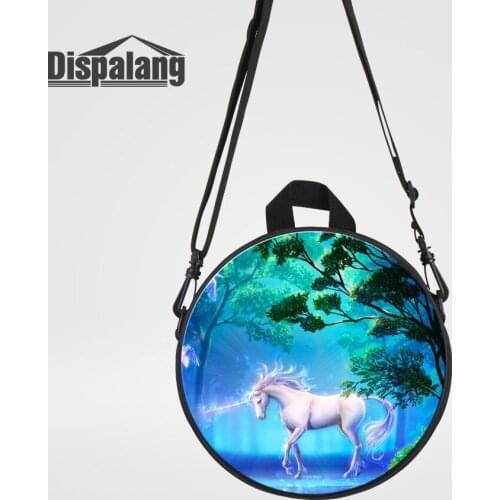 Dispalang Children School Bags Cartoon Unicorn Backpack For 0-5 Years Old Animal Horse Print Mochilas Kids Round Rucksack Rugzak