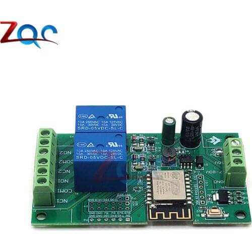 ESP8266 ESP-12F WiFi AC 250V / DC 30V 2 Channel Relay Module Wireless Development Board for Arduino Smart Home