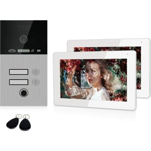 Jeatone TUYA 7”IP WIFI wireless Video Intercom for Apartment 1F/2F/3F Monitor Doorbell with Fingerprint /RFIC card 4 Wires