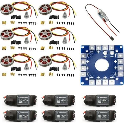 JMT 6 Sets ESC 350KV Brushless Disk Motor High Thrust Mount +40A Speed Control For 3-6s Hexacopter Multi Rotor Drone F05423-A