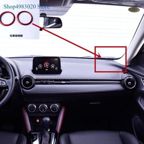 Red for Mazda CX3 CX-3 2016 2017 2018 Loudspeaker Trim Ring ABS chrome Car Styling Accessories 2pcs