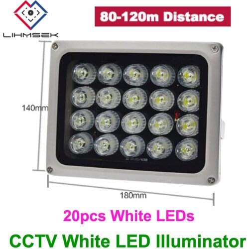 Lihmsek Free Shipping Night Vision 20pcs White LEDs IR Illuminator for CCTV Security System LPR Camera in Parking Lot
