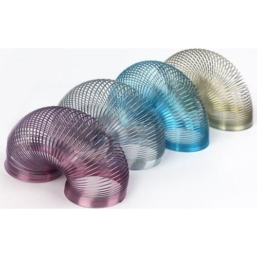 FINEWE Metal Rainbow Circle Funny Classic Wave Spring Circle Children Gift Kids Science Toys Multi Color Size 48x58mm