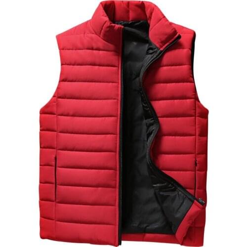 Plus Size M-4XL 5XL Autumn Winter Vest Men Stand Collar Windbreaker Keep Warm Mens Vests Slim Fit Waistcoat Men Dropshipping