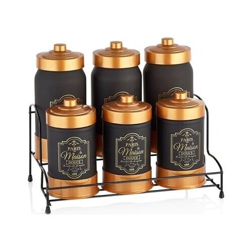 Standing 6 pieces Copper Black Spice Set