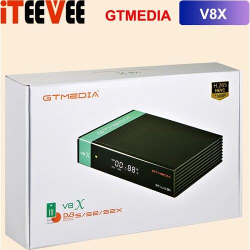 2PCS Newest Arrive STB GTMEDIA V8X DVBS2X Satellite Receiver Support Auto Roll Power Biss Key Network Sharing Cline Newca Mgcam