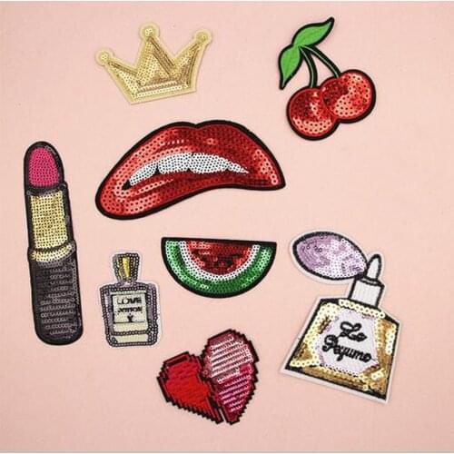 New Paillette Sequins Embroidered Patches Clothes Stickers Bag Sew Iron On Applique DIY Apparel Sewing Clothing Accessories BU21