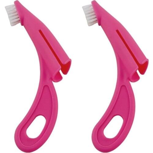 New Plastic Dog Toothbrushes Pet Finger Toothbrush Plush Dog Plus Bad Breath Care Tartar Tools Dog Cat Cleaning Supplies1pcs