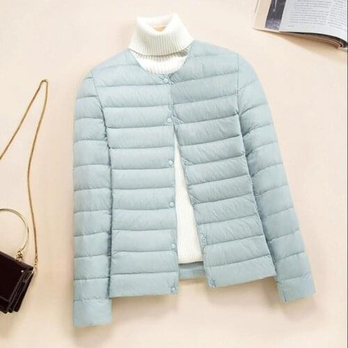 Autumn Winter Women Jackets 90% Ultra-light Thin Down Jacket 2021New O-neck Liner Slim Parkas Long Sleeve Down Coat Mujer Tops