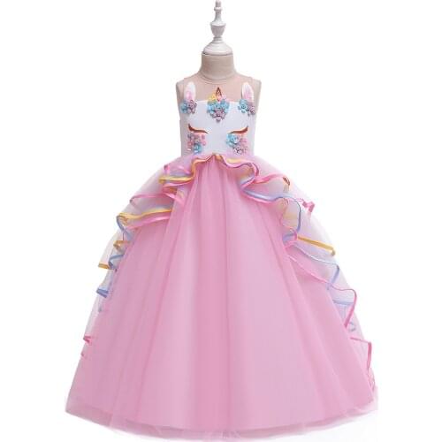 New Girls Dress Elegant Princess Kids Dresses For Girl Costume Party Wedding Ball Gown Children Clothes 4 6 8 10 12 14 Year