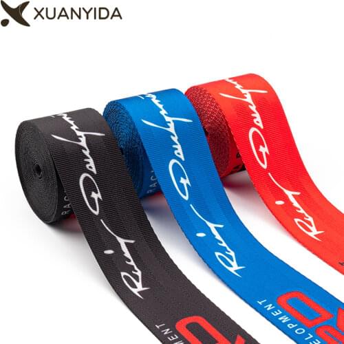 Xuanyida3.6 Meters Roll BRIDE/TRD logo Seat Belt Webbing Fabric Racing Car seat stoller Safety belts Harness backpack belt Strap