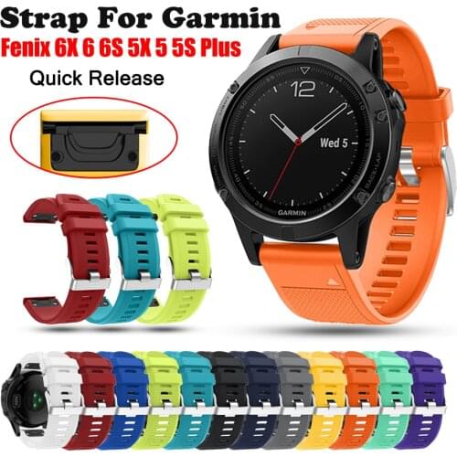 20 22 26mm Smart Watch Band Sport Silicone Quick Release Replacement Strap for Garmin Fenix 6 6S 6X Pro 5 5X 5S 3 3 HR Wristband