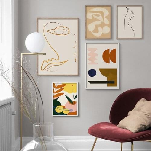 Modern Abstract Scandinavia Wall Art Canvas Painting Nordic Posters and Prints Wall Pictures for Living Bedroom Decoration