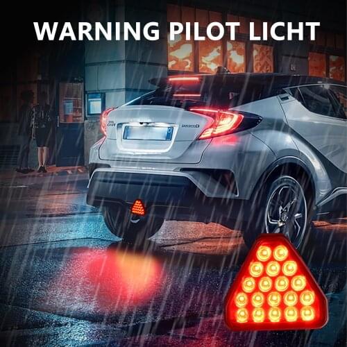 LED Warning Light Waterproof Brake Light Triangle Fog Light Warning Fog Light Anti-Collision Car Light Universal 12v Auto Parts