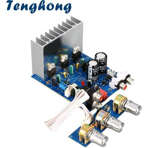 Tenghong 2.1 15W*2+30W Amplifier Board TDA2030 Dual-15V Subwoofer Sub Audio Stereo for DIY Speaker amp accessories