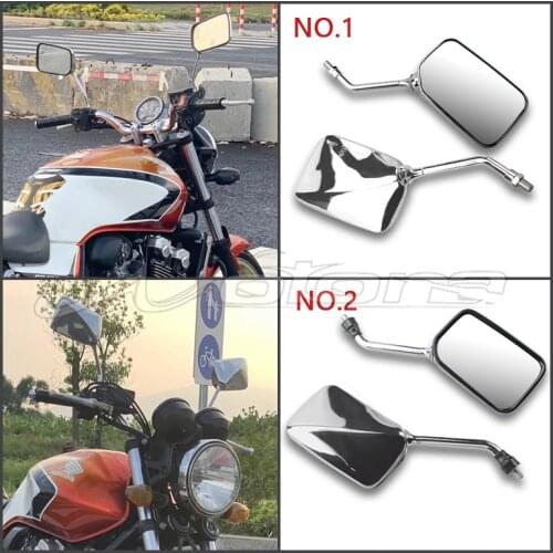 Universal 1 Pair Motorcycle Parts Rearview Side Mirrors For HONDA CB400 CB750 CB1000 CB1300 CB-1 VTEC VT250 ZRX400 Street Bikes