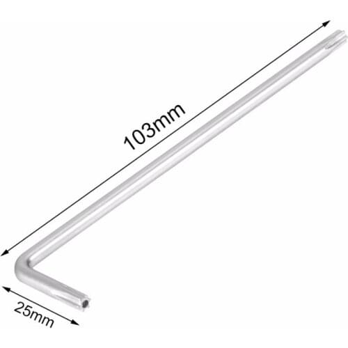 Uxcell Hot Sale 1 Pcs Long Tamper Proof Torx Star Key Bit Wrench L-Shape Nickel Plated T20