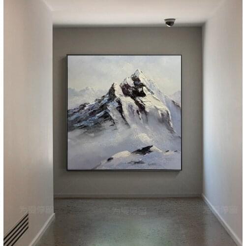 High Quality Pure Hand-painted Oil Painting Abstract Painting Snow Mountain For Wall Decoration Modern Living room