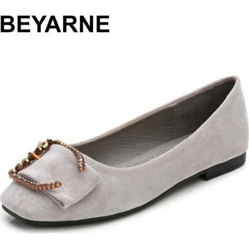 BEYARNEBig Size Women Flats Shallow Candy Color Shoes Woman Loafers Autumn Fashion Sweet Flat Casual Shoes Women Plus Size 35-42