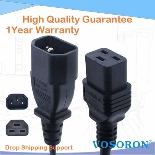 1.8M/5.9FT IEC320 C14 to C19 AC power cord,C19 16A socket to C14 10A pulg Power Extension Cable