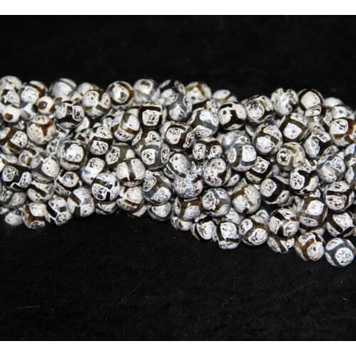 10mm Brown Mystical Necklace Spherical Beads 15.5" Tibetan Ball Dzi Beads Loose Gems Stone Beads Tibetan Gate Beads