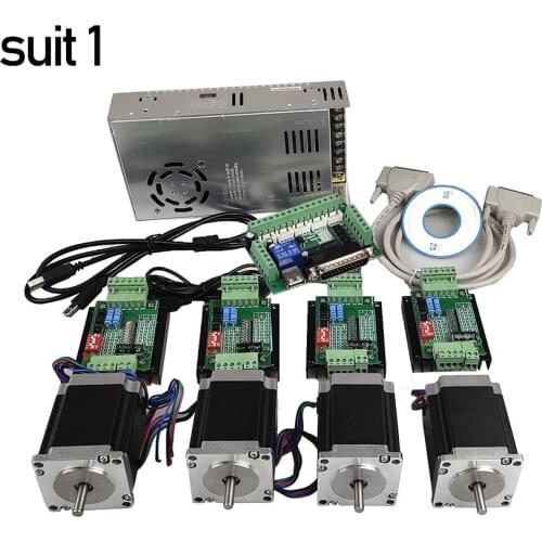 CNC 4-axis mach3 controller kit , Nema23 76mm 3A stepping motor + CNC 4-axis TB6600 stepping motor driver + 250W power supply