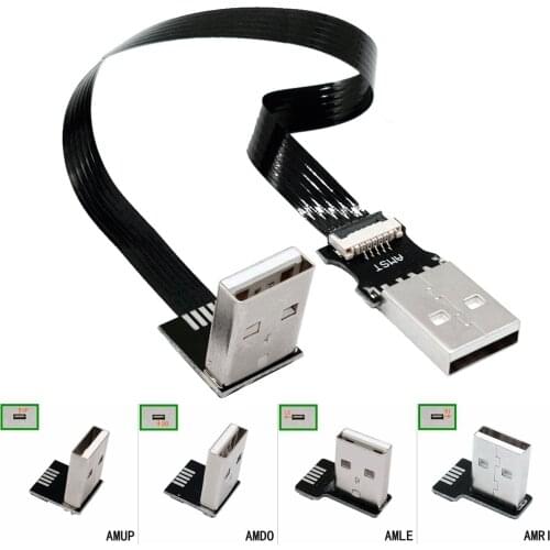 5CM-100cm USB Up angle USB type A Standard male FFC FPV Flat Thin Thin flexible FPC Cable