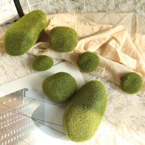7Pcs/lot Miniature Dollouse Foam Moss Stones Grass Artificial Bryophytes Plant Bonsai for Home Wedding Party Garden Decoration