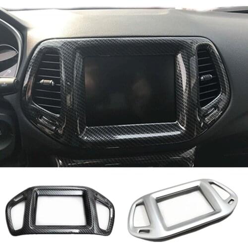 Car Styling Garnish Navigation Map GPS Trim Dashboard Meter Instrument Panel Gauge Frame For Jeep Compass 2017 2018 2019 2020